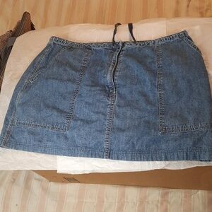 Y2k 90's  denim zip up and ties new york and co skirt